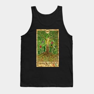 Queen Of Pentacles. Minor Arcana Tarot Card Design. Tank Top